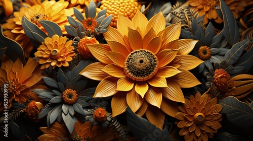 The intricate patterns of a sunflower's center photo