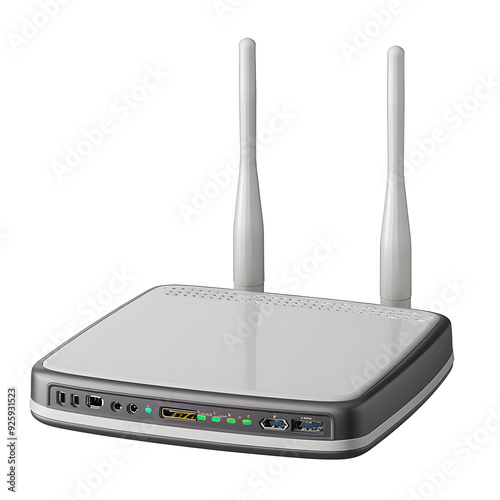 Wireless router isolated on transparent background