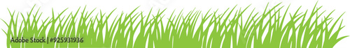 Natural grass plant border silhouette vector