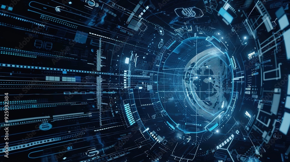 Circuit Board Technology Background. Blue Abstract Data Transfer Design Illustration. Circuit Board Technology Background. Blue Abstract Data Transfer Design Illustration.