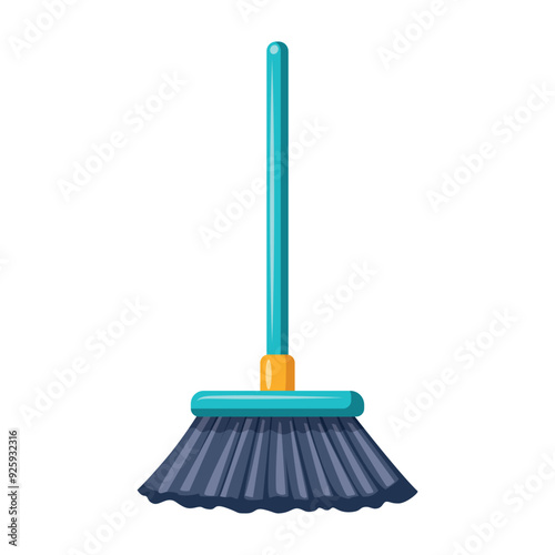 Broom. Cleaning brush. Vector illustration isolated on white background.