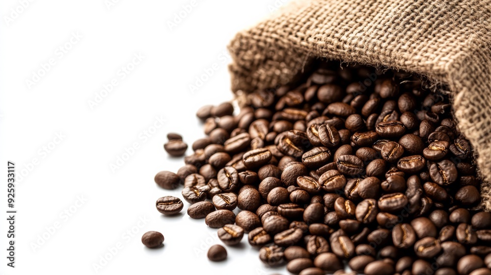 Coffee beans on the white background Coffee beans on the white background