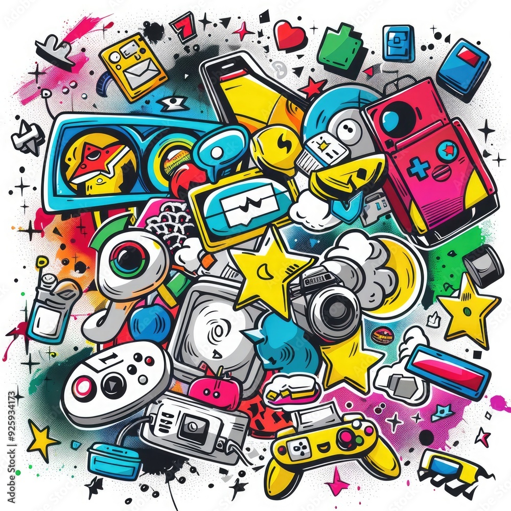 Obraz premium Characters in the game. Video game wallpaper colorful.