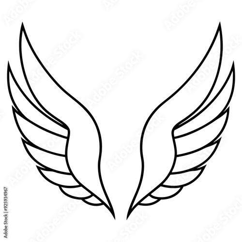 Metallic Wing art vector illustration