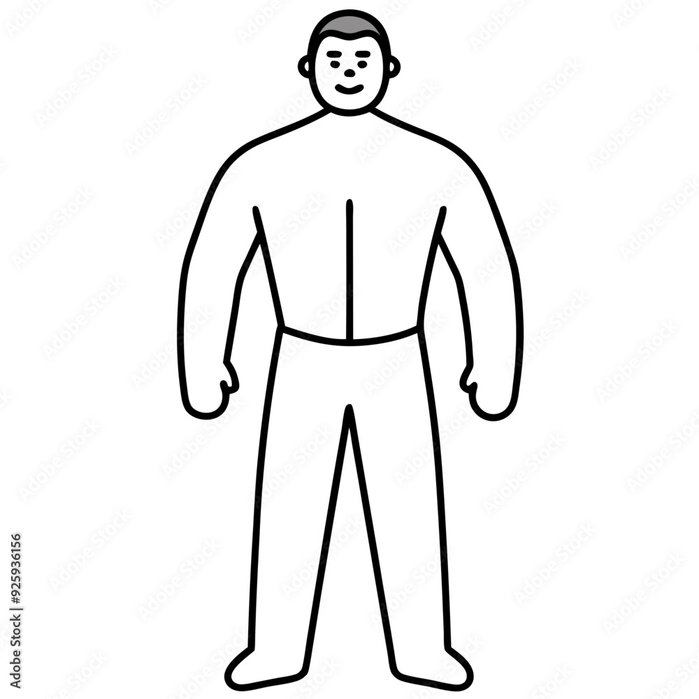 Mann figure line art vector illustration Mann figure line art vector illustration