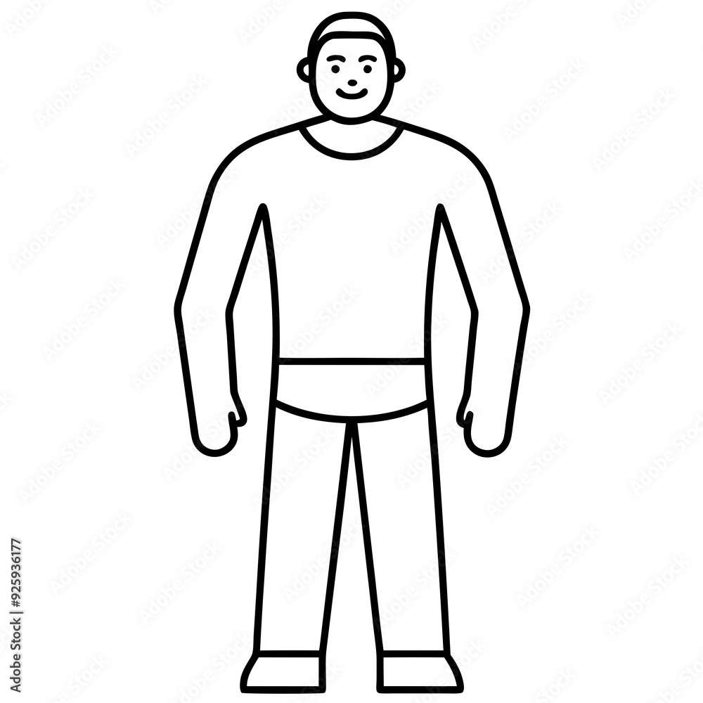 Mann figure line art vector illustration Mann figure line art vector illustration