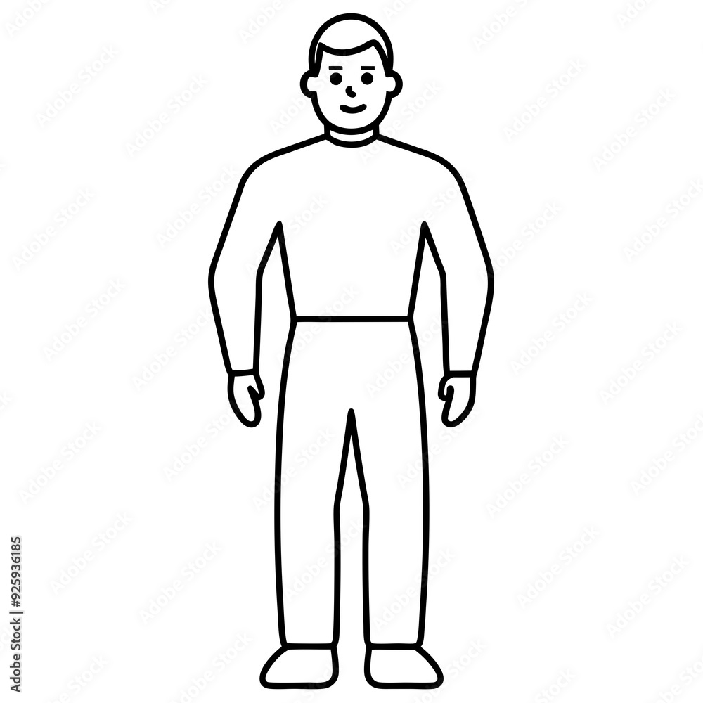 Mann figure line art vector illustration Mann figure line art vector illustration
