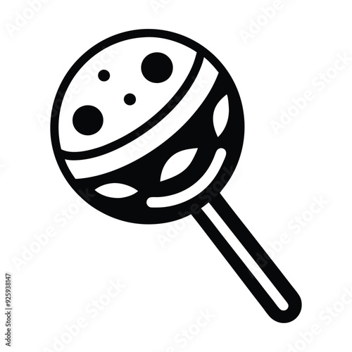 Kids Toy Clipart, A simple lollypop Illustration in black and white
