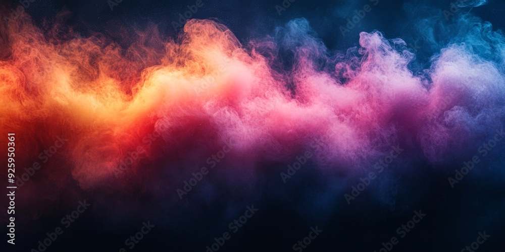 Naklejka premium Vibrant Abstract Explosion: Dynamic Colorful Smoke Bursts on Rainbow Background. Energetic Design for Marketing Campaigns, Game UI, Web Banners, and High-Resolution Wallpapers. Ideal for Creative Adve