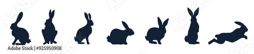 Hand drawn animals silhouette set