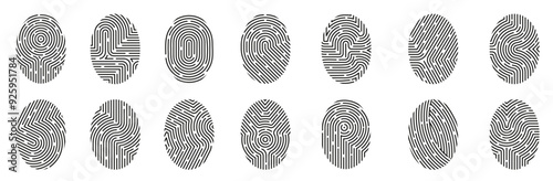 Prints of fingers and palm set