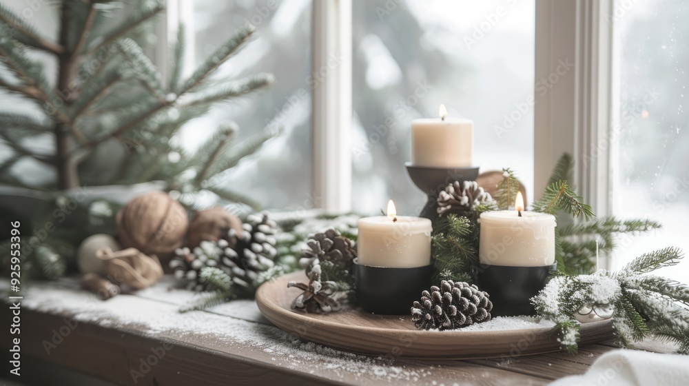 Festive Candle Display: Illuminating the Christmas Spirit Festive Candle Display: Illuminating the Christmas Spirit