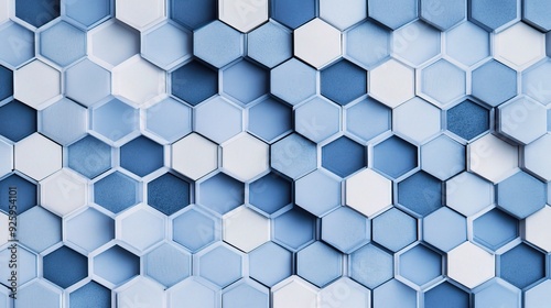 Abstract Hexagon Pattern: Shades of Blue 