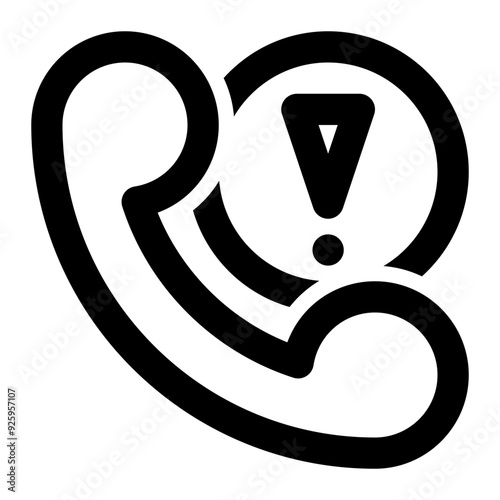 emergency call, telephone, communication, warning, scam, problem, danger outline icon