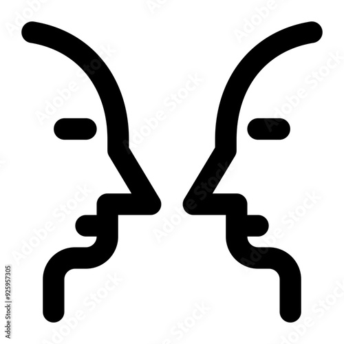 face to face, interview, interaction, communication, eye contact, debate outline icon