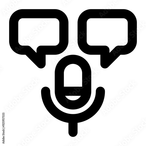 podcast, broadcasting, communications, conversations, radio, voice, microphone outline icon