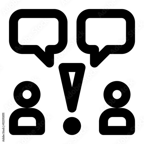 communication problems, debate, communications, problem, trouble, communication issue outline icon