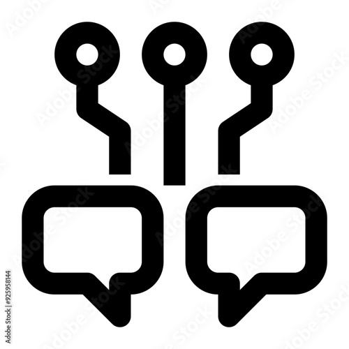 communication technology, artificial intelligence, communications, chatting, technology, application, chatting app outline icon