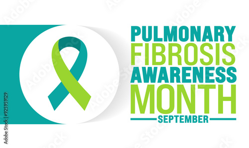 Pulmonary Fibrosis Awareness Month is observed every year in September. Holiday concept. Template for background, banner, card, poster, placard, design template with unique shapes with standard color.