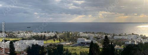 Countryside and the sea, panoramic view