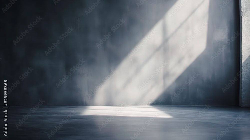 Sunbeams on Concrete: A minimalist backdrop of a concrete room bathed in soft, natural light, featuring a single window casting a warm glow across the floor. Perfect for product displays. Sunbeams on Concrete: A minimalist backdrop of a concrete room bathed in soft, natural light, featuring a single window casting a warm glow across the floor. Perfect for product displays.