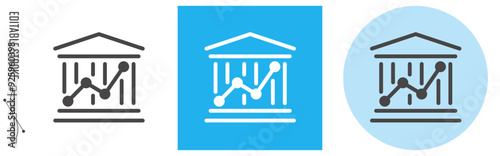 会計、金融、ファイナンス｜ライン・アイコン　[線の編集可能]