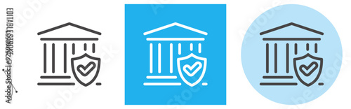 会計、金融、ファイナンス｜ライン・アイコン　[線の編集可能]