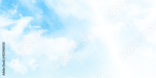 Beautiful sky with summer clouds. Sky and clouds background. Nice cloudless empty blue sky horizontal background