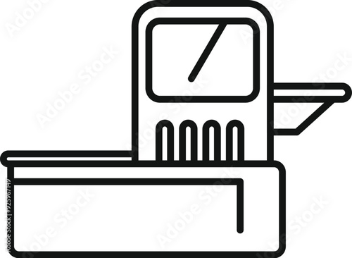 Airport self service check in machine scanning a boarding pass before departure