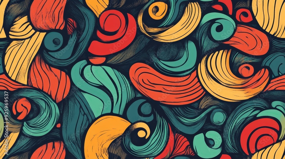 Abstract Swirls in Vibrant Colors. Abstract Swirls in Vibrant Colors.