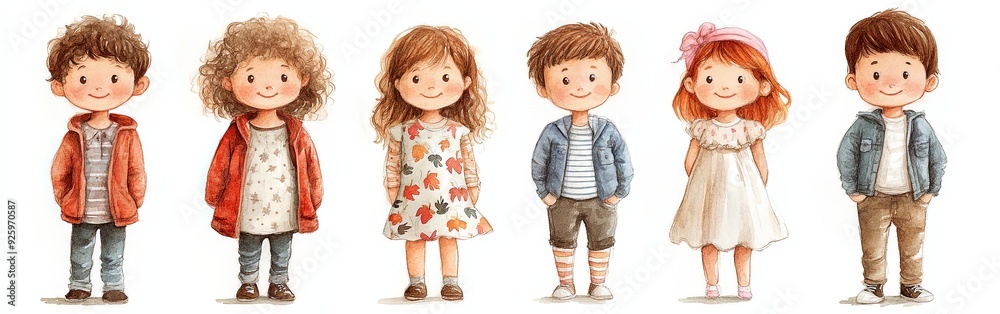 Joyful Gathering of Diverse Children in Spring Joyful Gathering of Diverse Children in Spring