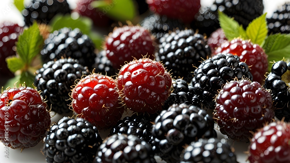 Still Life of Blackberry Fruit on White Background Still Life of Blackberry Fruit on White Background