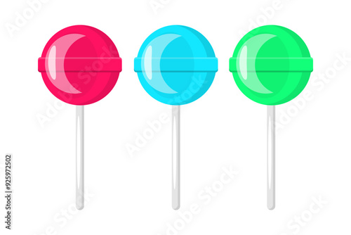 Lollipops flat vector design isolated on white background