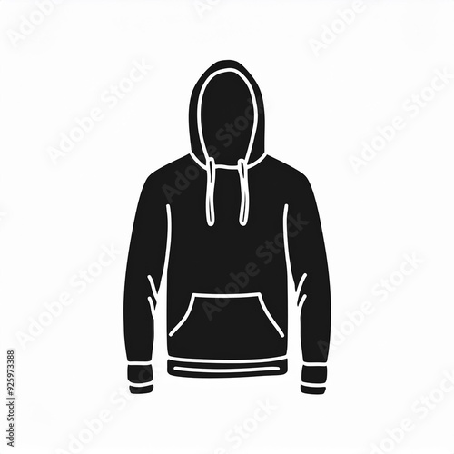 hoodie hoodies black icon isolated on white