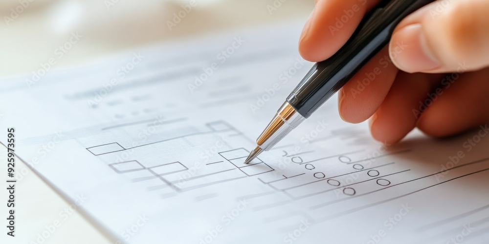 Macro shot of a feedback form being filled out, emphasizing the importance of customer input and satisfaction in service quality Macro shot of a feedback form being filled out, emphasizing the importance of customer input and satisfaction in service quality
