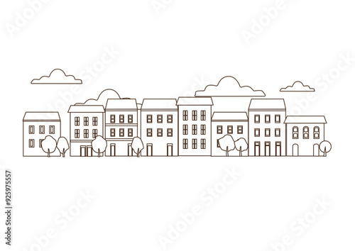 シンプルな街並みのイラスト