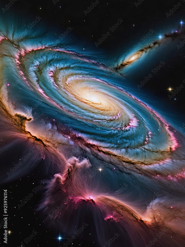 Galaxy in the Universe: Stunning Spiral Galaxy in Deep Space