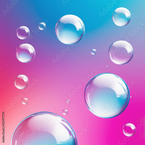 Abstract Gradient Shapes with Bubble Surface Copy Space for Creative Designs