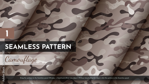 Seamless Camouflage Pattern. War Illustration. Traditional Military Texture. Army Modern Background