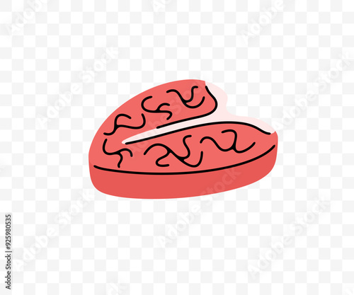 Steak, steakhouse, beef and pork, graphic design. Food, meal, meat, chophouse and butchery shop, vector design and illustration