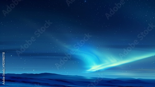 A single, radiant aurora on a smooth, night sky gradient backdrop.