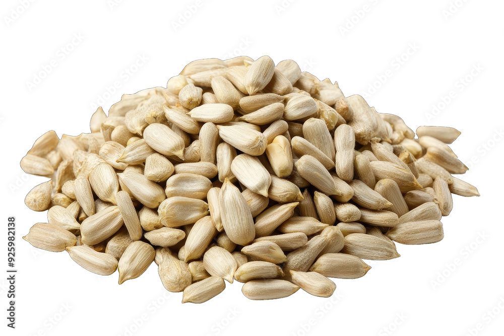 A close-up of a pile of raw sunflower seeds, showcasing their natural beige color and smooth texture, ideal for healthy snacks. A close-up of a pile of raw sunflower seeds, showcasing their natural beige color and smooth texture, ideal for healthy snacks.