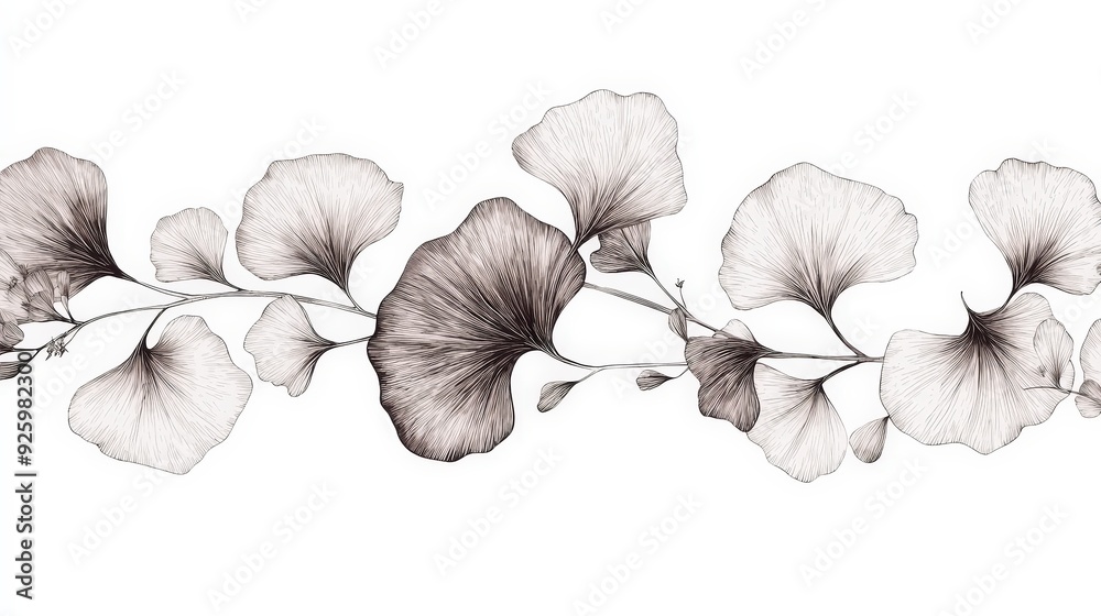 Ginkgo Leaf Branch Sketch. Ginkgo Leaf Branch Sketch.