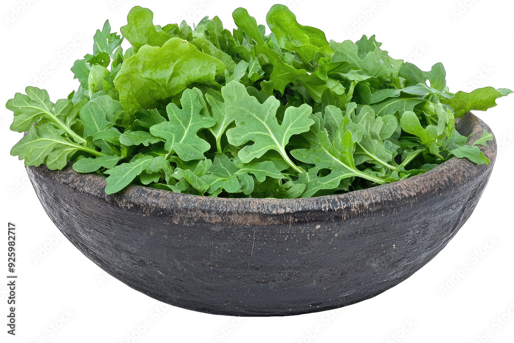 Fresh arugula leaves in a rustic bowl, perfect for salads, garnishes, and healthy dishes. Fresh arugula leaves in a rustic bowl, perfect for salads, garnishes, and healthy dishes.