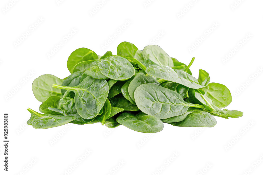Fototapeta premium Fresh green spinach leaves arranged nicely for culinary use. Perfect for healthy recipes, salads, and garnishes.