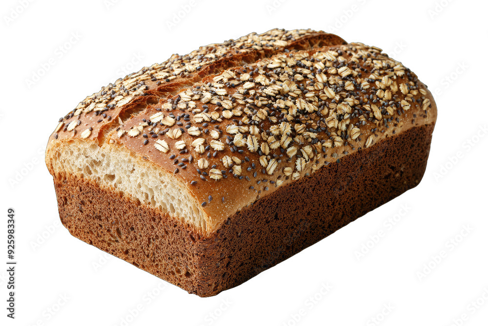 Freshly baked whole grain bread with a crunchy oat topping, perfect for sandwiches or toasting. Freshly baked whole grain bread with a crunchy oat topping, perfect for sandwiches or toasting.