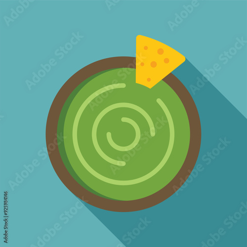 Guacamole dip with nachos, perfect for a mexican food concept