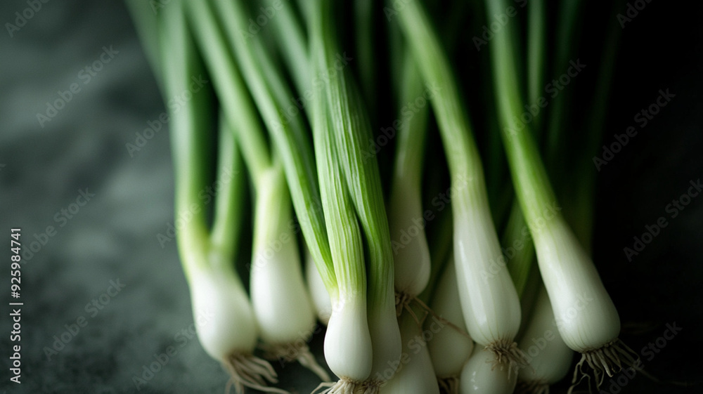 Obraz premium close up of fresh green onions