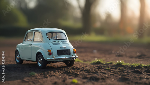 Miniature antique car models.