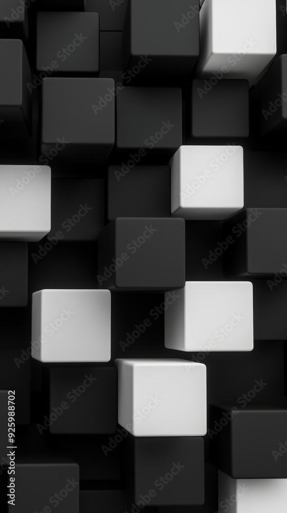 Abstract 3D cube pattern with deep shadows and perspective Abstract 3D cube pattern with deep shadows and perspective